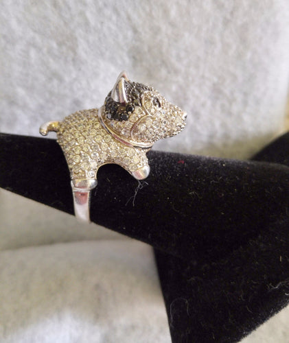 STERLING SILVER AND RHINESTONE RING