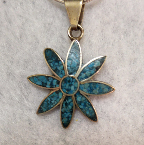 STERLING SILVER AND TURQUOISE PENDANT
